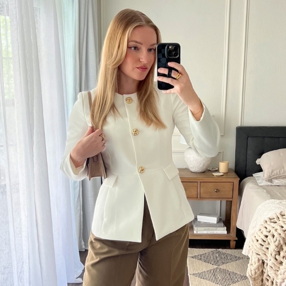 Zara fitted  blazer white Size M - Picture 9 of 16